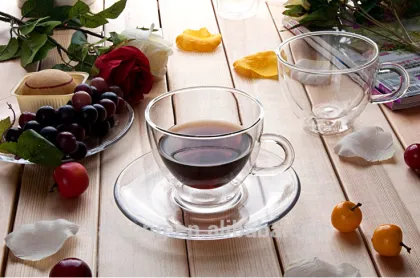 Double wall glass cup