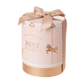 Coffret cadeau emballage cylindre rose couvercle et base