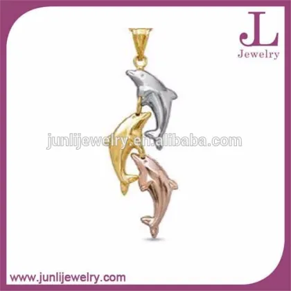 Silver And Gold Stainless Steel Dolphin Necklace