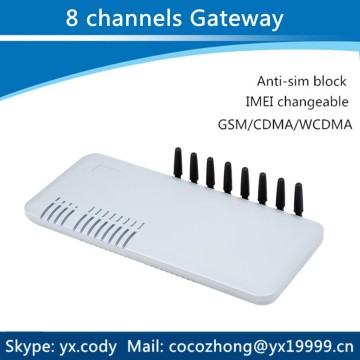 VoIP gsm 8 port gateway GSM communication equipment IMEI change goip