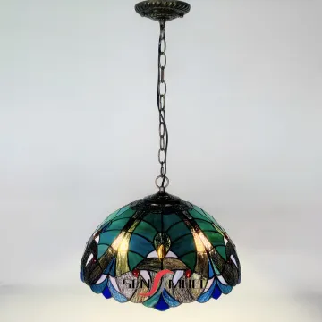 Vintage European Dragonfly Tiffany Stained Glass Chandeliers for Restaurants
