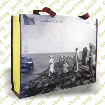 Shopping Tote Bag, Made of RPET Nonwoven with Laminated OPP, Measures 38 x 45 x 12cm