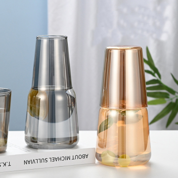 Aangepaste kleuren glas koud water pitcher set