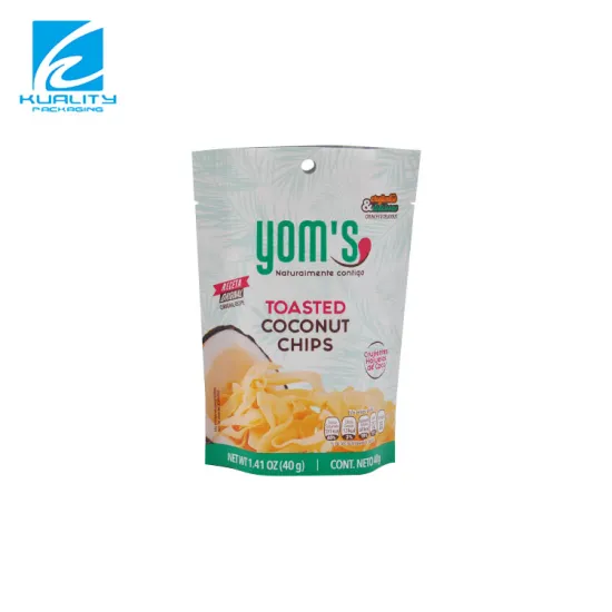 Customized Stand Up Aluminum Foil Plantain Chocolate Chip Cookies Packaging Bag