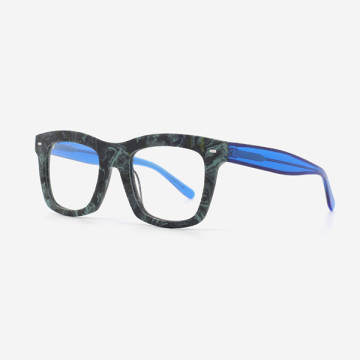 Bevelling Square Acetate Men's Optical Frames