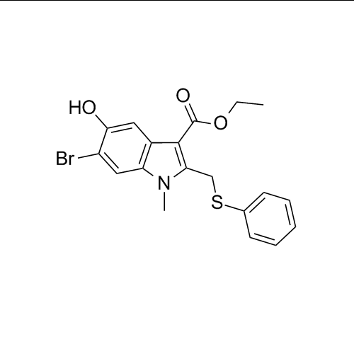 CA 131707-24-9、Arbidol 中間エチル 6-bromo-5-hydroxy-1-methyl-2-(phenylsulfanylmethyl)indole-3-carboxylate