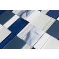 Royal Blue And White Glass Ceramic Mosaic Tiles