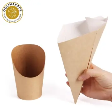 Custom Printed Paper Scoop Cups and Cones for French Fries