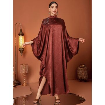 آستین خفاشی یقه بلند مهره دار Abaya