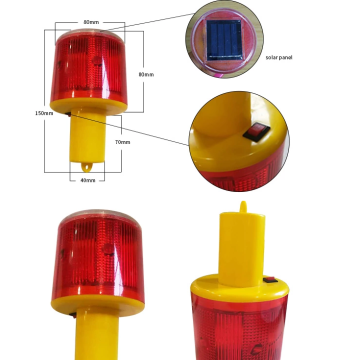 Solar LED warning road traffic light