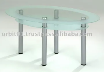 Modern furniture metal legs kitchen table, round glass dining table