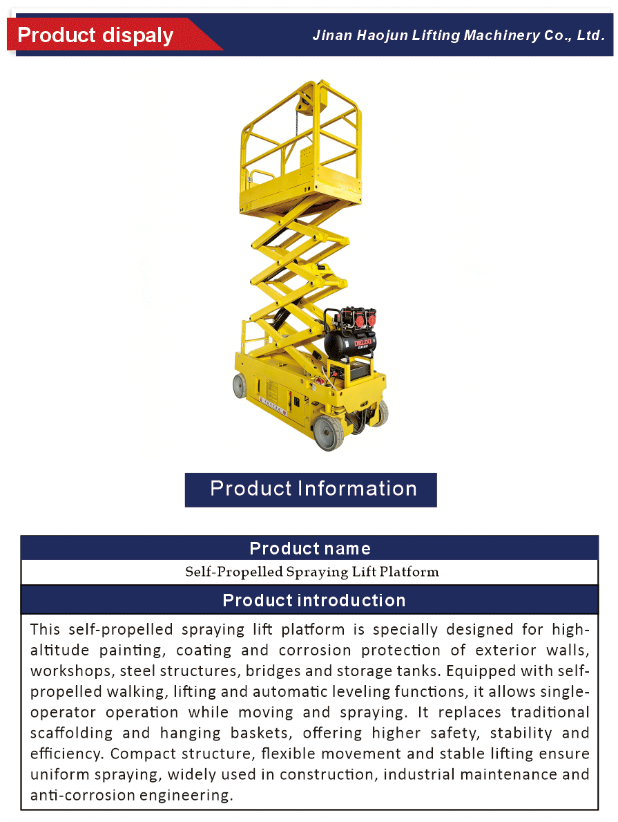 Self powered spraying lift device