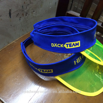 Custom Colorful Plastic And PVC Sun Visor hat with dongguan factory