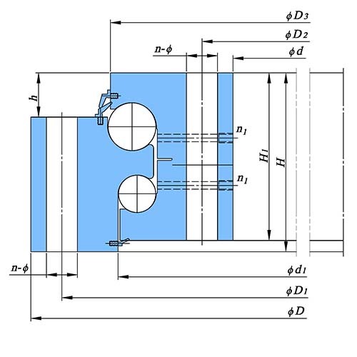 无齿双排角接触转盘轴承