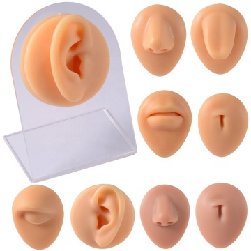 Silicone Ear Model for Tattoo Puncture Practice and Body Piercing Jewelry Display: Training Aid for Professionals