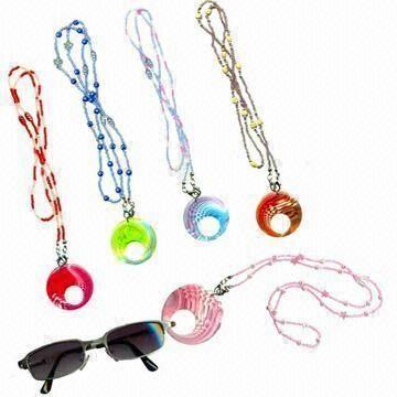 Sunglasses Chain, Made of ABS, Microfiber and Zinc Alloy