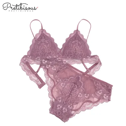 Triangle cup bra and underwear for women