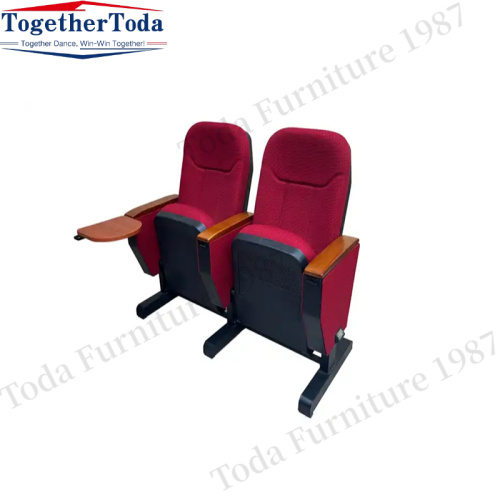 Cinema chair with foldable cushion and cup holder
