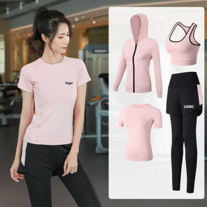 Women's Quick-Dry Yoga Set: Long Sleeve Fitness Coat & Skinny Fit Pants