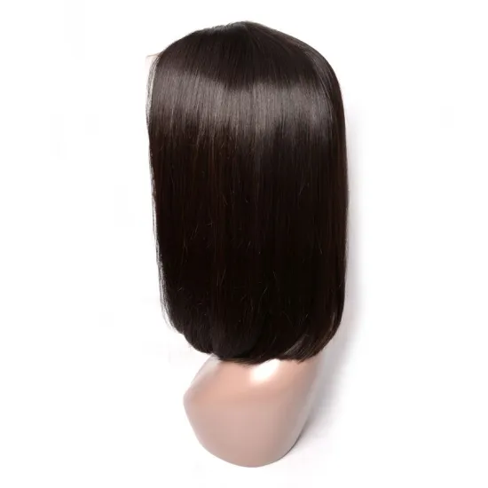 Free Shipping Black Cuticle Aligned 150% Density Straight Lace Front Bob Wigs Natural Hairline