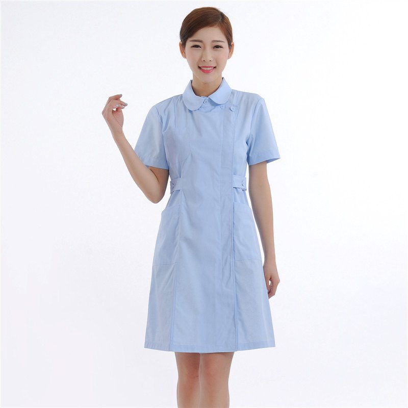 Summer Nurse Uniform Female New 3XL Large Size Short Sleeve Round Collar Laboratory Hospital Breathable Nurse Working Uniform
