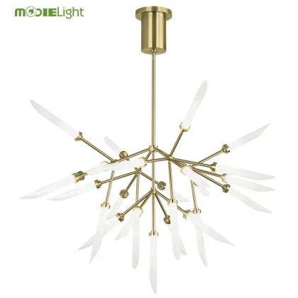 Modern Metal LED Spur Grande Chandelier for Living Room