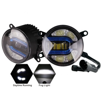 EMARK 90mm LED Fog Lights for Cars - Round DRL Fog Lamp