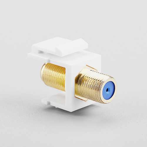 F connector Keystone Jack, 28mm, copper, gold plate