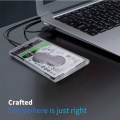 Portable 4TB USB External Hard Drive Case