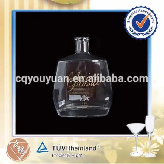 cork top sealing type 700ml used liquor glass bottles