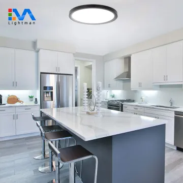 500mm Black and White Round LED Surface Panel Light