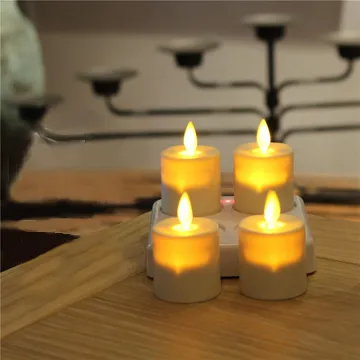set of 4 Remote Control Moving Flame Tea Lights