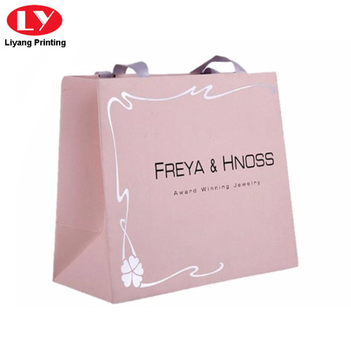 Logo personnalisé vêtements papier emballage shopping sac suspendu