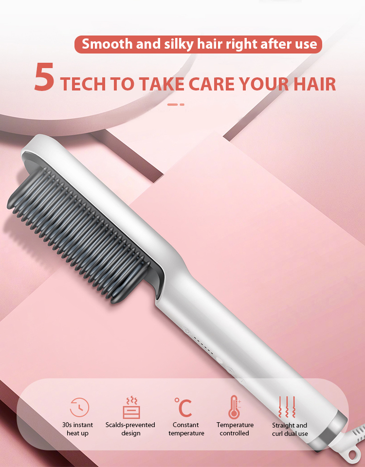 Mini Practical Hair Straightener Brush