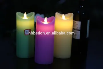 yellow flickering flameless dancing moving wick led candles with timer led real wax candles