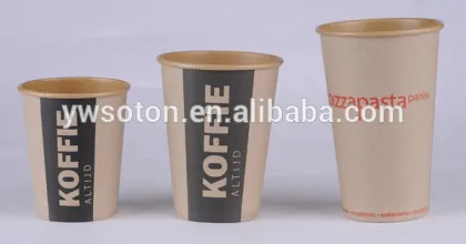 coffee cup customer design/kraft paper cup/printed disposable brown kraft paper coffee cup/Brown kraft paper cup