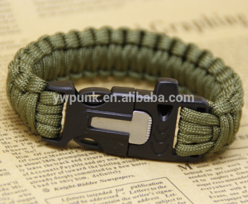 A Custom Flint Buckle Paracord Survival Bracelet Black & OD Sinnet Tactical Gear With Fire Start