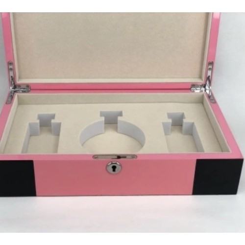 Caja de perfume de madera rosa de envasado de regalos