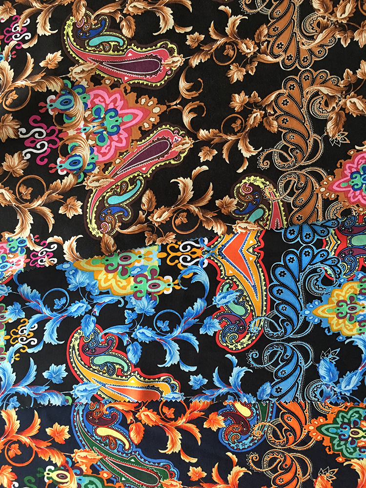 Baroque Design Rayon Poplin shuttle 45S Printing Fabric