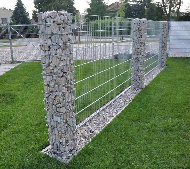 Садовый акцент с дизайном стены Gabion
