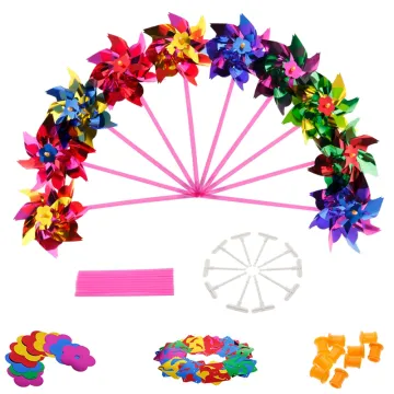 10Pcs Plastic Windmill Pinwheel Wind Spinner Kids Toy Garden Lawn Party Decor