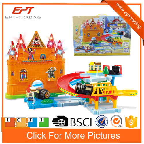 Funny electric slot racing car railway car track toys set