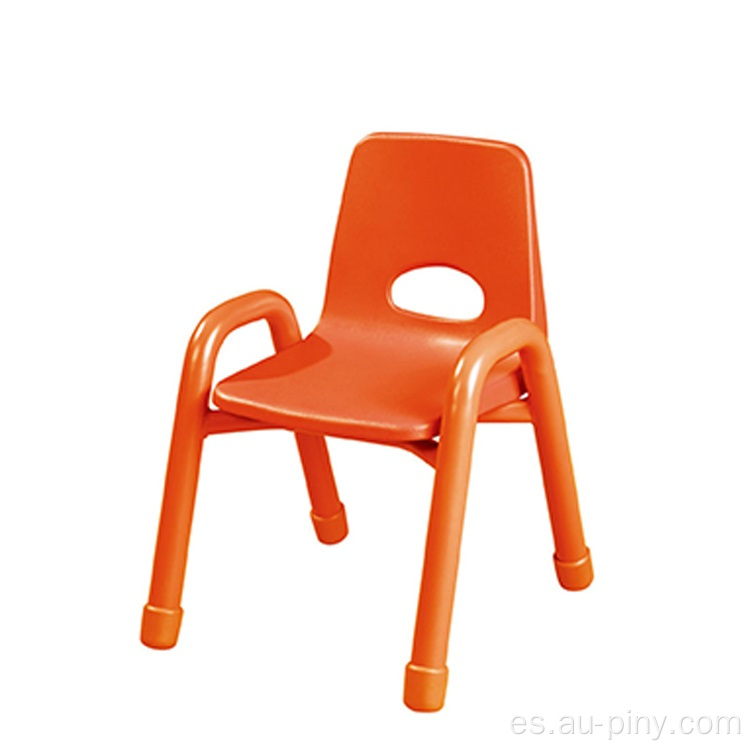 Silla de kindergarten de plástico de plástico de escuela con metal