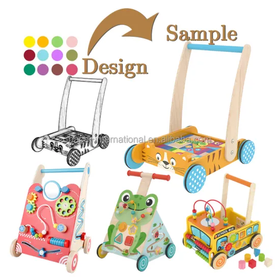 Wooden Baby Activity Walker with Blocks for Toddlers: An Engaging Learning Tool