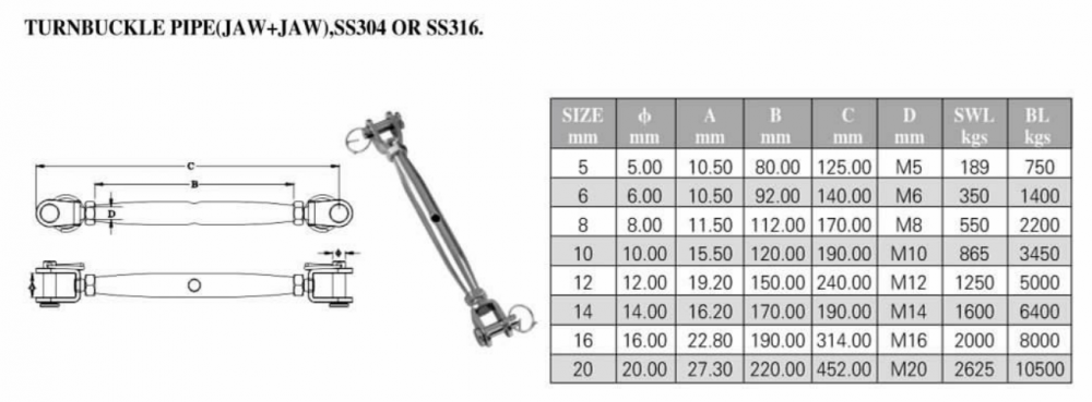 Stainless Steel Turnbuckle