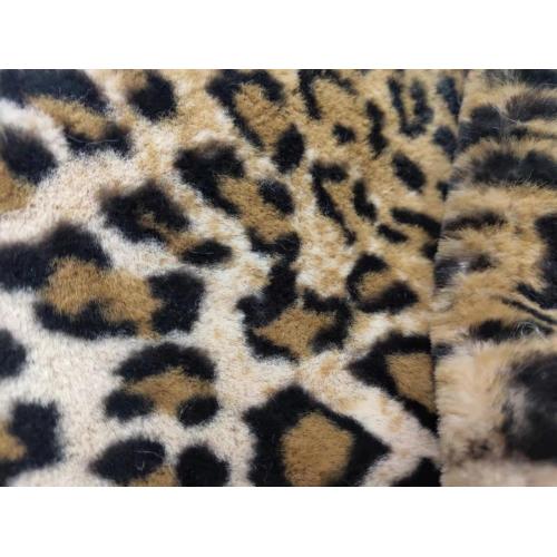 100%Polyester PV Fleece with Leopard Printing Fabric