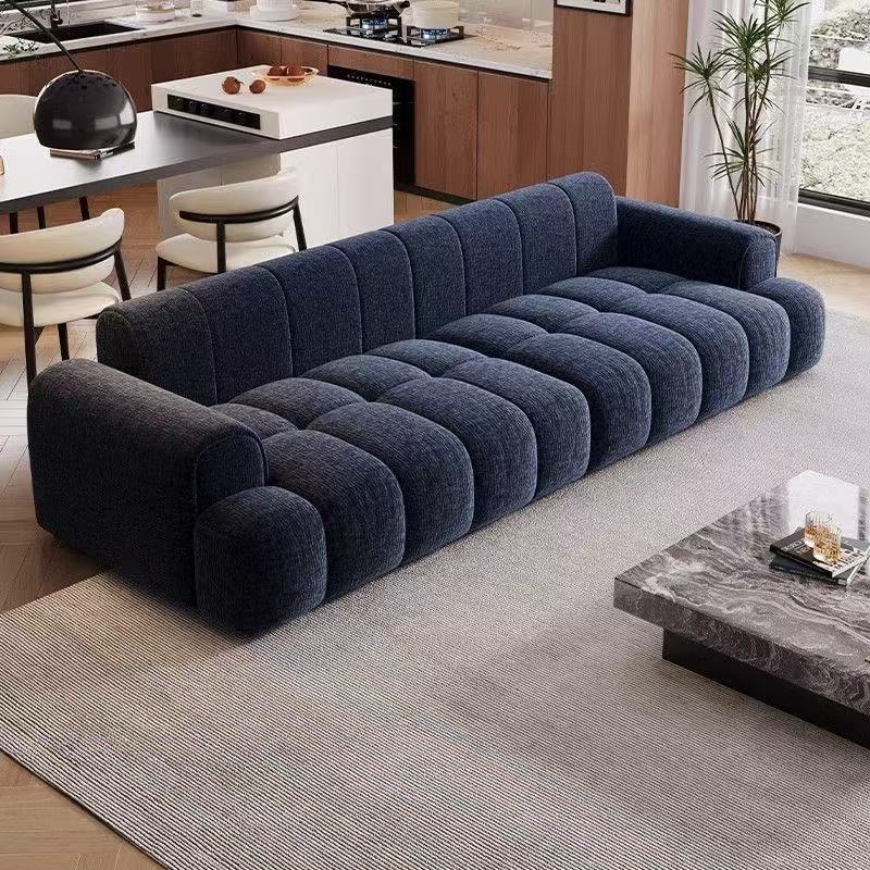 Modern Leather and Velvet Sofa for Comfortable Living