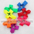 Mix Colors Hollow Heart Rubberized Cross Imitation Beads for Accessories of Necklace