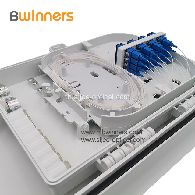 16 ไฟเบอร์ 1X16 แยก PLC FTTH กล่องเลิกจ้างใยแก้วนำแสงกลางแจ้ง