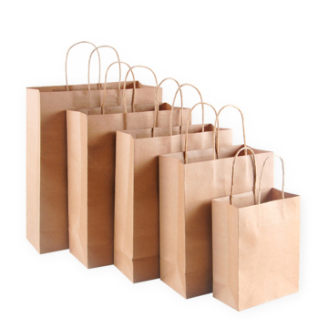 Accept custom print kraft paper bag with handle Recyclable Feature brand paper shopping bag